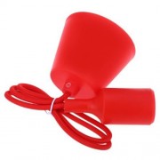 E27 COLORFUL SILICONE CEILING LAMP HOLDER WITH ROPE CORD (RED)