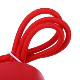 E27 COLORFUL SILICONE CEILING LAMP HOLDER WITH ROPE CORD (RED)
