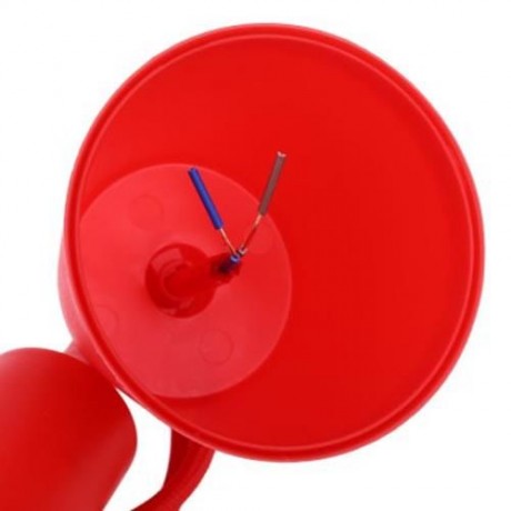 E27 COLORFUL SILICONE CEILING LAMP HOLDER WITH ROPE CORD (RED)