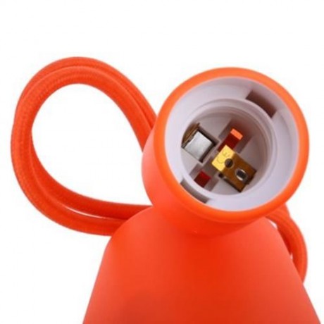 E27 COLORFUL SILICONE CEILING LAMP HOLDER WITH ROPE CORD (ORANGE)