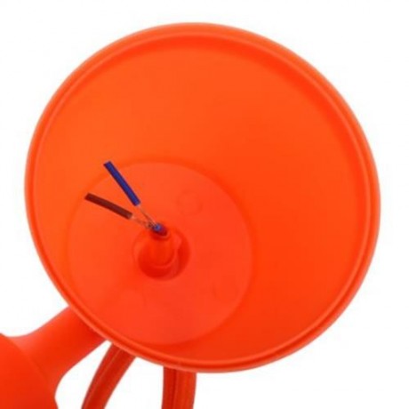 E27 COLORFUL SILICONE CEILING LAMP HOLDER WITH ROPE CORD (ORANGE)
