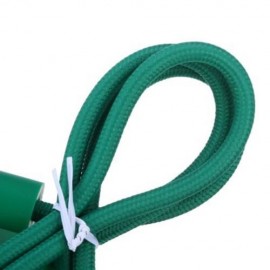 E27 COLORFUL SILICONE CEILING LAMP HOLDER WITH ROPE CORD (GREEN)