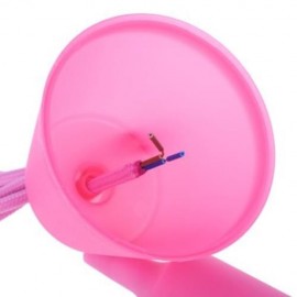 E27 COLORFUL SILICONE CEILING LAMP HOLDER WITH ROPE CORD (SHALLOW PINK)