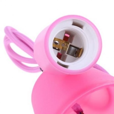 E27 COLORFUL SILICONE CEILING LAMP HOLDER WITH ROPE CORD (SHALLOW PINK)