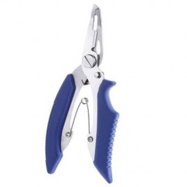 MULTIFUNCTIONALÂ FISHING BENT NOSE PLIERS HOOK REMOVER LINE CUTTER SCISSORS (BLUE)