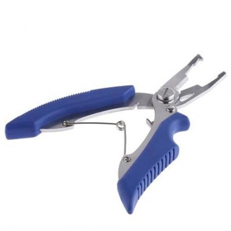 MULTIFUNCTIONALÂ FISHING BENT NOSE PLIERS HOOK REMOVER LINE CUTTER SCISSORS (BLUE)