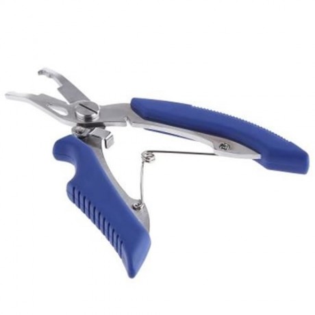 MULTIFUNCTIONALÂ FISHING BENT NOSE PLIERS HOOK REMOVER LINE CUTTER SCISSORS (BLUE)