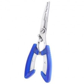 MULTIFUNCTIONALÂ FISHING CURVED NOSE PLIERS HOOK REMOVER LINE CUTTER SCISSORS (BLUE)