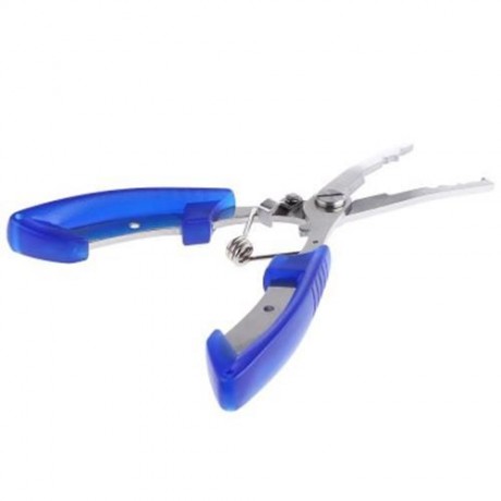 MULTIFUNCTIONALÂ FISHING CURVED NOSE PLIERS HOOK REMOVER LINE CUTTER SCISSORS (BLUE)