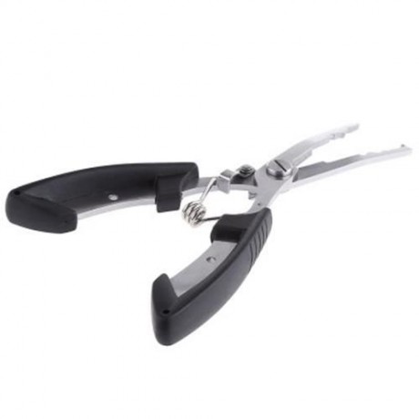 MULTIFUNCTIONALÂ FISHING CURVED NOSE PLIERS HOOK REMOVER LINE CUTTER SCISSORS (BLACK)