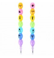UOOPAI 1157 2PCS SIMPLE LOVELY MULTICOLOR EXTENSIBLE PENCIL WITH 7 NIBS (COLORFUL)