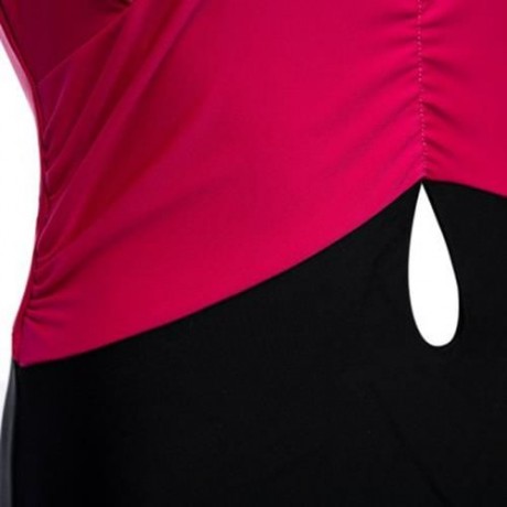 STYLISH GATHERED RUFFLE TRIM SLIMMING BIKINI (ROSE)