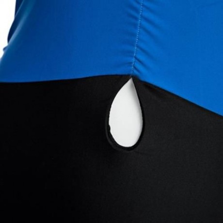 STYLISH GATHERED RUFFLE TRIM SLIMMING BIKINI (BLUE)