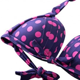 STYLISH VINTAGE SEXY HIGH-WAIST RETRO PUSH UP HALTER SWIMSUIT (PURPLE)