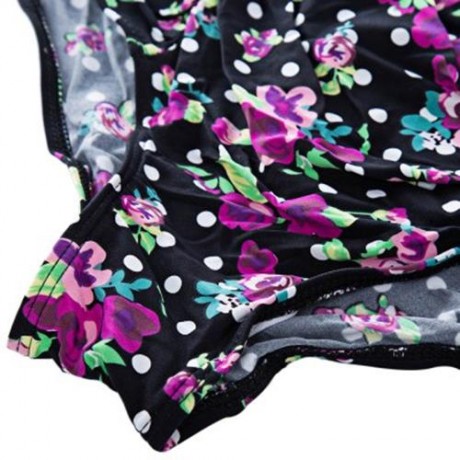 STYLISH VINTAGE SEXY HIGH-WAIST RETRO PUSH UP HALTER SWIMSUIT (BLACK)