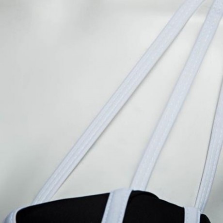 STYLISH STRIPE PATTERN SLIMMING BIKINI WITH ADJUSTABLE SHOULDER STRAPS (BLACK)