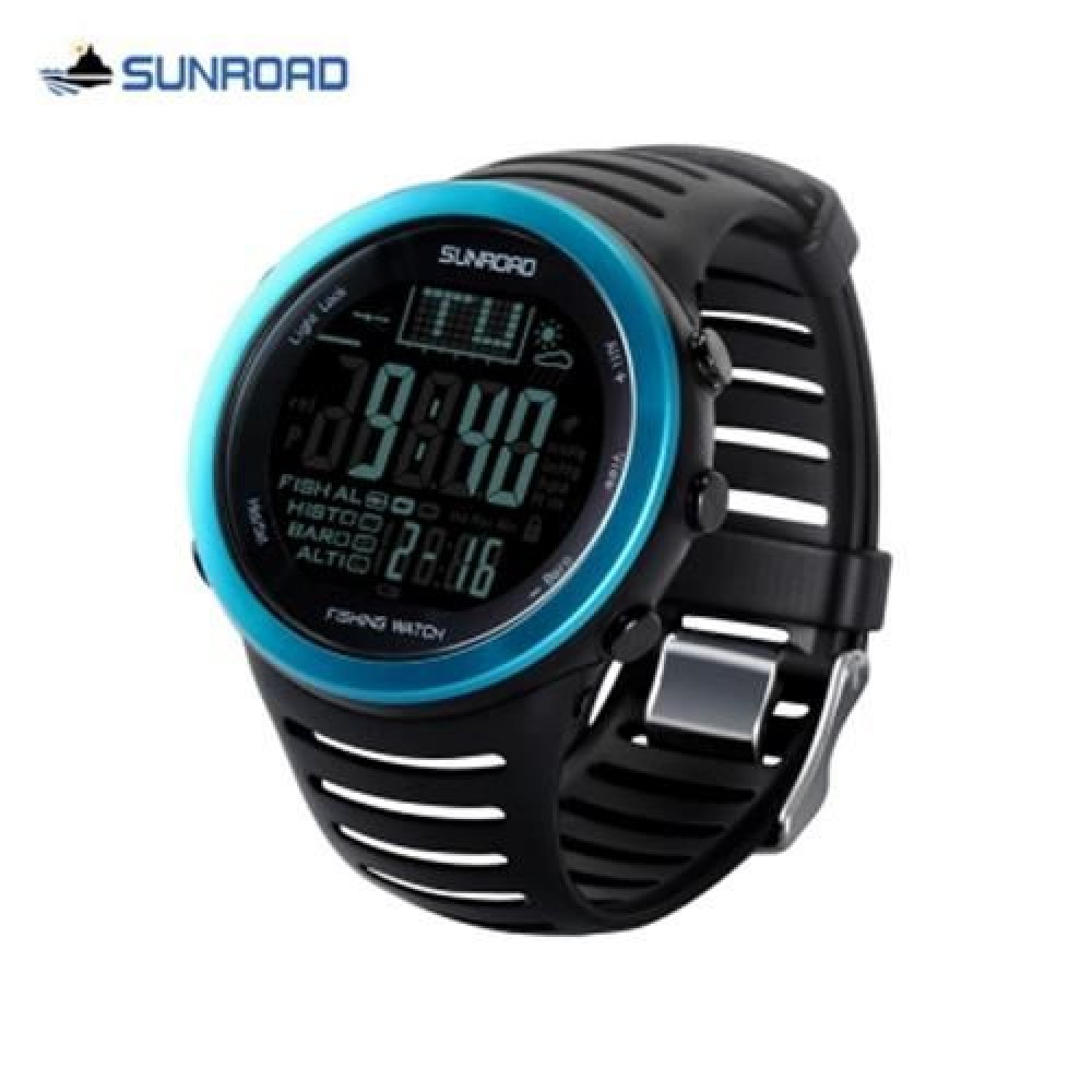 SUNROAD FR720 FISHING DIGITAL BAROMETER WATCH 5ATM ALTIMETER THERMOMETER WEATHER FORECAST 