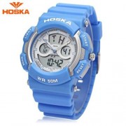 HOSKA HD004B DIGITAL QUARTZ CHILDREN SPORT WATCH CHRONOGRAPH CALENDAR ALARM BACKLIGHT 5ATM