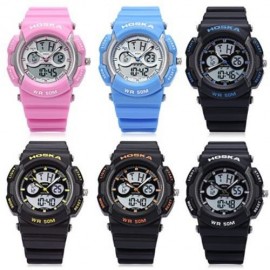 HOSKA HD004B DIGITAL QUARTZ CHILDREN SPORT WATCH CHRONOGRAPH CALENDAR ALARM BACKLIGHT 5ATM