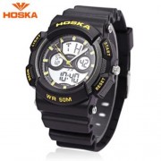 HOSKA HD004B DIGITAL QUARTZ CHILDREN SPORT WATCH CHRONOGRAPH CALENDAR ALARM BACKLIGHT 5ATM