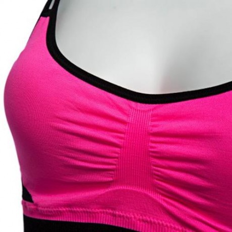 ULTRA-SOFT SEAMLESS FULL COVERAGE RACERBACK SPORT BRA (PINK)