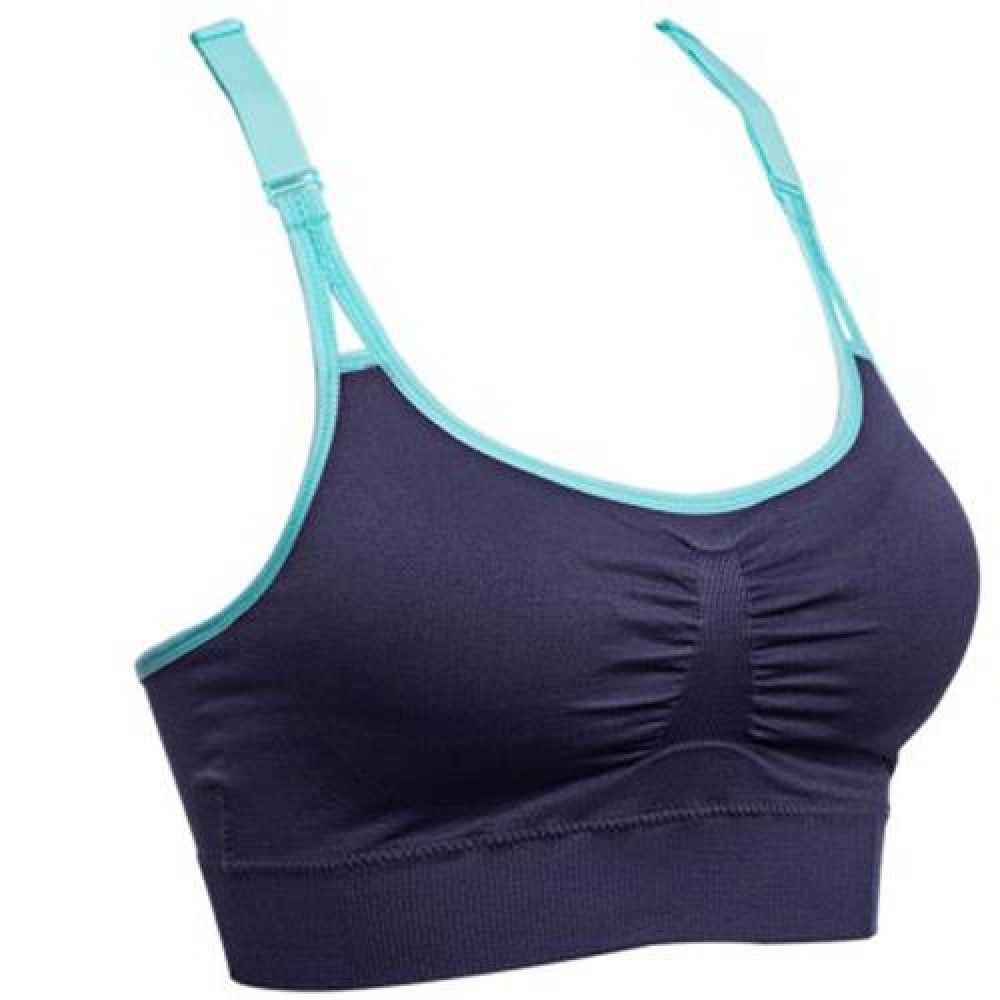 ULTRA-SOFT SEAMLESS FULL COVERAGE RACERBACK SPORT BRA (BLUE)