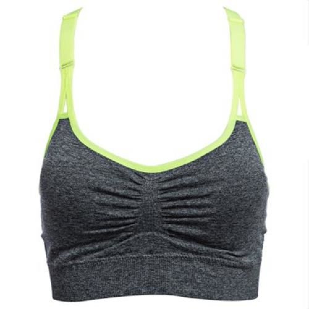 ULTRA-SOFT SEAMLESS FULL COVERAGE RACERBACK SPORT BRA (GRAY)