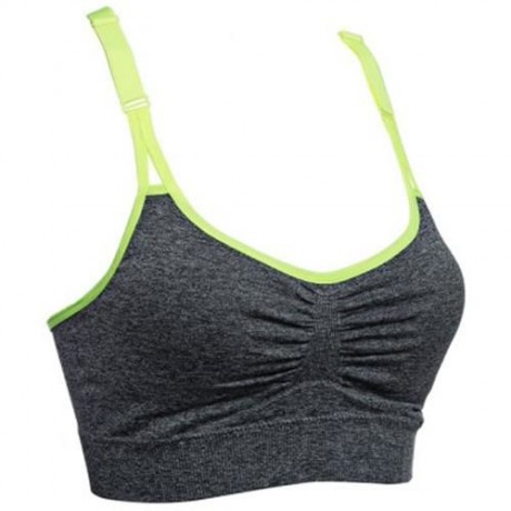 ULTRA-SOFT SEAMLESS FULL COVERAGE RACERBACK SPORT BRA (GRAY)