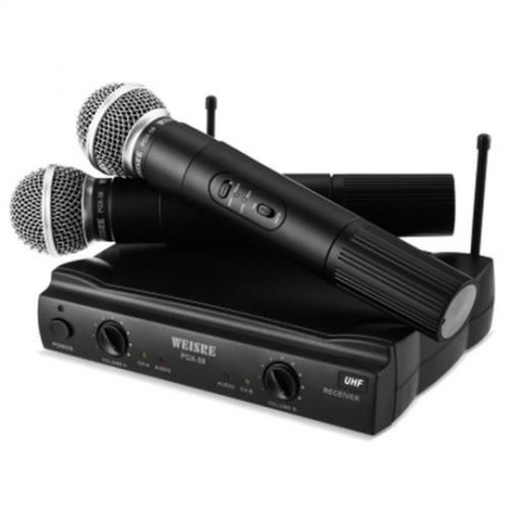 WEISRE PGX - 58 PROFESSIONAL UHF DUAL WIRELESS MICROPHONE MIC SYSTEM FOR KARAOKE PARTY KTV