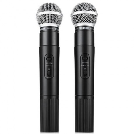 WEISRE PGX - 58 PROFESSIONAL UHF DUAL WIRELESS MICROPHONE MIC SYSTEM FOR KARAOKE PARTY KTV