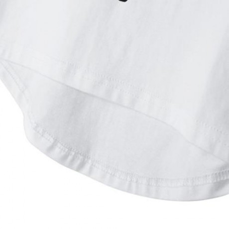 FASHION COTTON MATERIAL ROUND COLLAR SHORT SLEEVE KIDS T-SHIRT (WHITE)