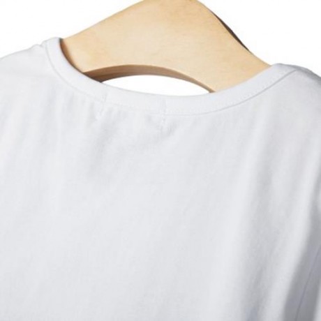 FASHION COTTON MATERIAL ROUND COLLAR SHORT SLEEVE KIDS T-SHIRT (WHITE)