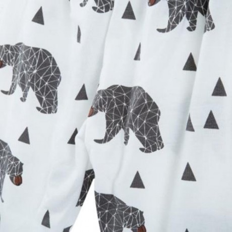 2PCS CUTE CHILDREN ROUND COLLAR T-SHIRT ANIMAL PATTERN PANTS (BLACK)
