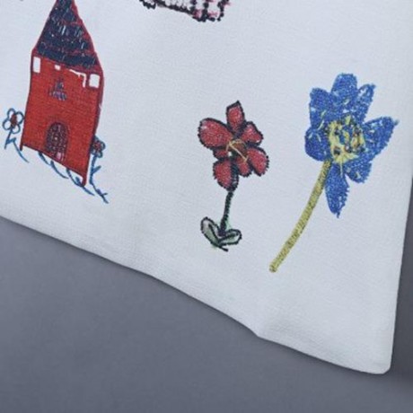 CUTE CARTOON PRINTED SLEEVELESS GIRLS DRESS WITH ZIPPER (WHITE)