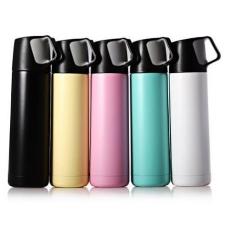JUST LIFE J - 02078 500ML PORTABLE STAINLESS STEEL WATER BOTTLE WITH HANDLE VACUUM INSULAT