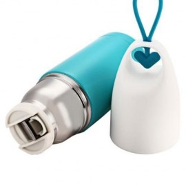 U CUP U - 01330 PORTABLE STAINLESS STEEL HEART SHAPE HANDLE VACUUM DRINKING WATER BOTTLE (