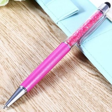 0.7MM CRYSTAL BLACK BALLPOINT PEN FOR WRITING OFFICE SCHOOL SUPPLIES (ROSE)