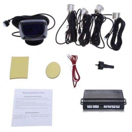 4 PARKING SENSOR AUTO REVERSING DETECTOR WITH DIGITAL DISPLAY AND STEP-UP ALARM MONITOR SY