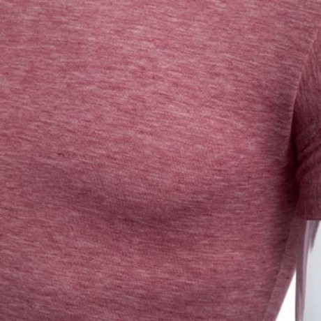 CASUAL ROUND COLLAR SHORT SLEEVE SOLID COLOR COTTON BLEND T-SHIRT FOR MEN (WATERMELON RED)