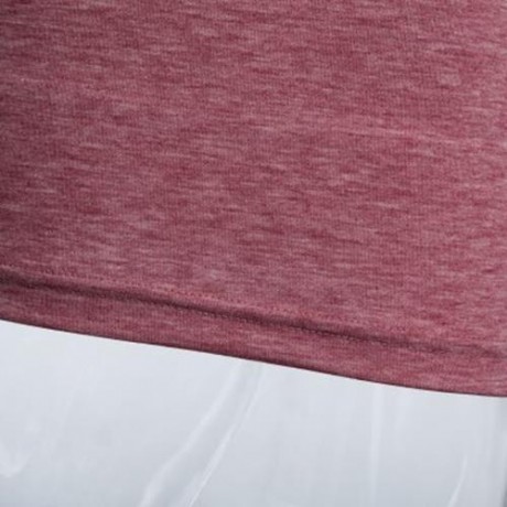 CASUAL ROUND COLLAR SHORT SLEEVE SOLID COLOR COTTON BLEND T-SHIRT FOR MEN (WATERMELON RED)