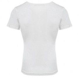 CASUAL ROUND COLLAR SHORT SLEEVE SOLID COLOR COTTON BLEND T-SHIRT FOR MEN (WHITE)