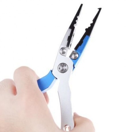 FG - 1017A DURABLE LURE PLIER GRIP PINCER NIPPER WIRE CUTTER SCISSOR FISHING KIT (BLUE)