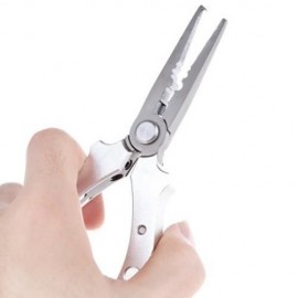 FG - 1019 LIGHT LURE PLIER GRIP PINCER NIPPER WIRE CUTTER SCISSOR FISHING KIT (SILVER)