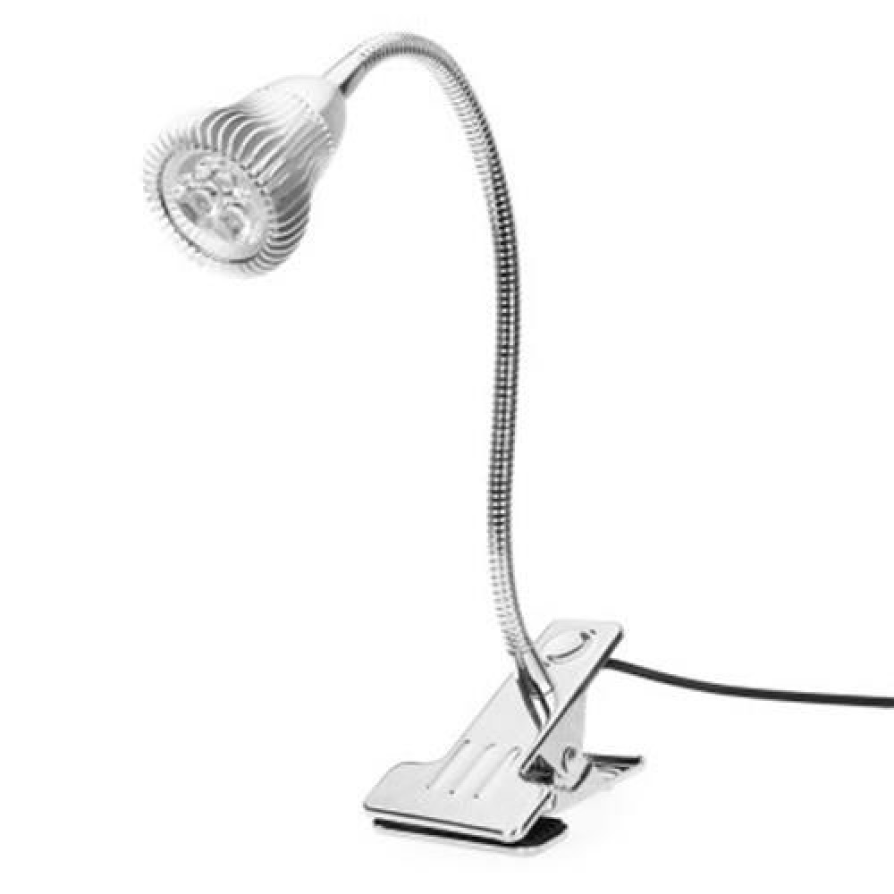 3W LED CLIP CLAMP SPOTLIGHT FLEXIBLE NECK LIGHT (SILVER)