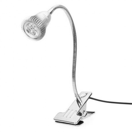 3W LED CLIP CLAMP SPOTLIGHT FLEXIBLE NECK LIGHT (SILVER)