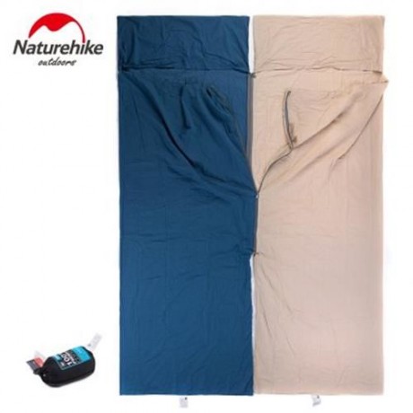 NATUREHIKE PORTABLE ULTRA-LIGHT COTTON WIDENED OUTDOOR LINER SLEEPING BAG (FLAXEN)
