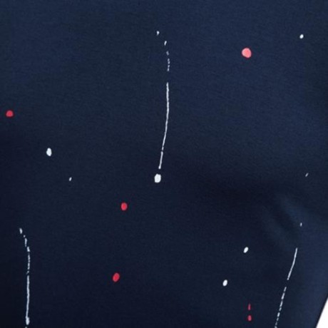 ROUND NECK SHORT SLEEVE PRINTED TRENDY T-SHIRT FOR MEN (DEEP BLUE)