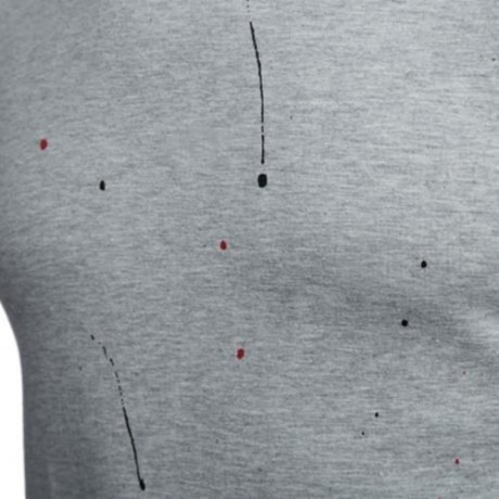 ROUND NECK SHORT SLEEVE PRINTED TRENDY T-SHIRT FOR MEN (GRAY)