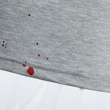 ROUND NECK SHORT SLEEVE PRINTED TRENDY T-SHIRT FOR MEN (GRAY)
