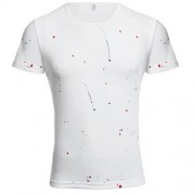 ROUND NECK SHORT SLEEVE PRINTED TRENDY T-SHIRT FOR MEN (WHITE)
